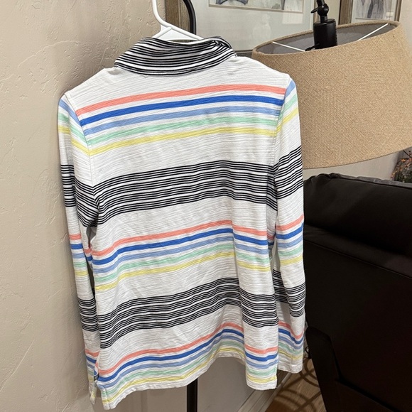 Talbots Black and White Striped Top Medium A10 - Picture 7 of 10